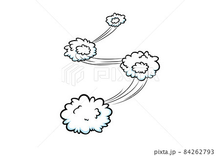 Comic speed effect with clouds. Comic clouds with motion trail lines. Vector illustration Comic speed effect with clouds. Comic clouds with motion trail lines. Vector illustration 84262793