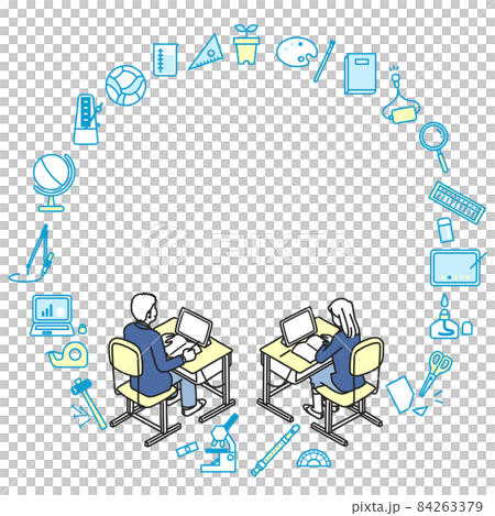 勉強する生徒のフレーム 84263379