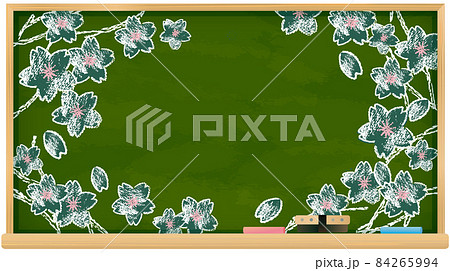 桜、入学、卒業　黒板のイラスト 84265994