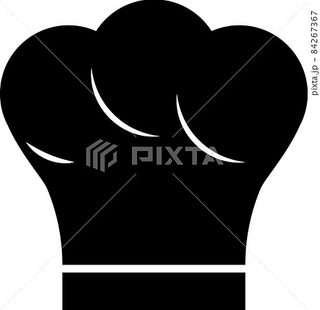 コック帽 料理のシルエットアイコンのイラスト素材