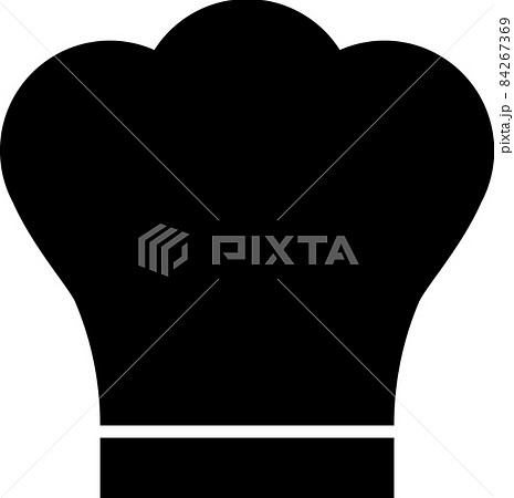 コック帽 料理のシルエットアイコンのイラスト素材