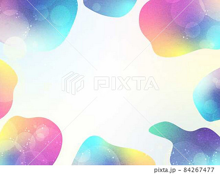 流体 曲線 現代的なグラデーション背景 虹色のイラスト素材