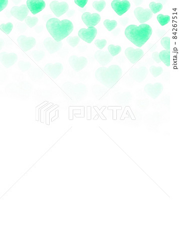 ターコイズブルーのハートのグラデーションフレーム No 02のイラスト素材