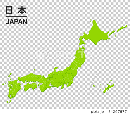 都道府県の日本地図イラスト 84267677