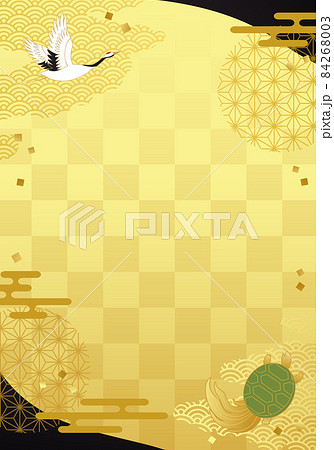 鶴と亀の和柄の抽象的なベクターイラスト背景 鶴と亀の和柄の抽象的なベクターイラスト背景 84268003