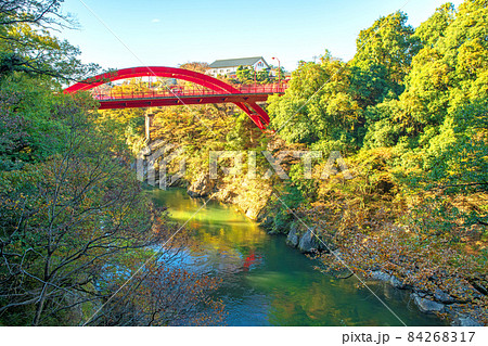 高津戸峡 高津戸渓谷 高津戸橋 紅葉はじめ 秋の風景 高津戸峡 高津戸渓谷 高津戸橋 紅葉はじめ 秋の風景 84268317