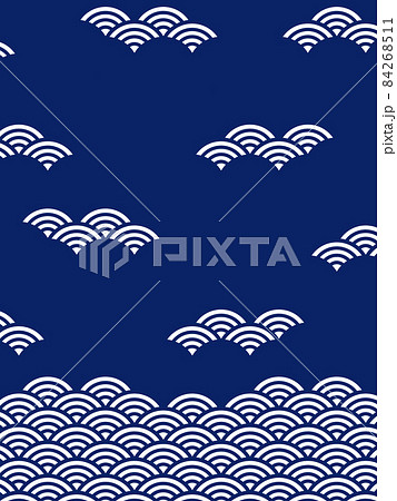 青海波をデザインした背景素材のイラスト素材
