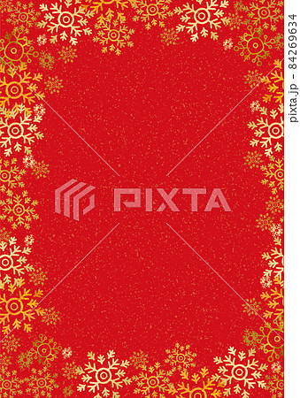 金色の雪の結晶のフレーム 金色の雪の結晶のフレーム 84269634