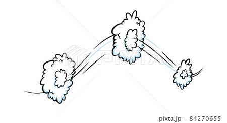 Comic speed effect with clouds. Comic clouds with motion trail lines. Vector illustration 84270655