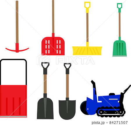 除雪に使う道具のイラスト素材セット 除雪に使う道具のイラスト素材セット 84271507