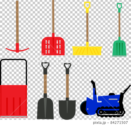 除雪に使う道具のイラスト素材セット 除雪に使う道具のイラスト素材セット 84271507