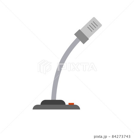 Microphone on stand. Speaker speech. Sound equipment. Flat cartoon illustration 84273743