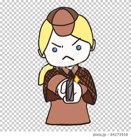 Young detective holding a knife (female 3) 84273938