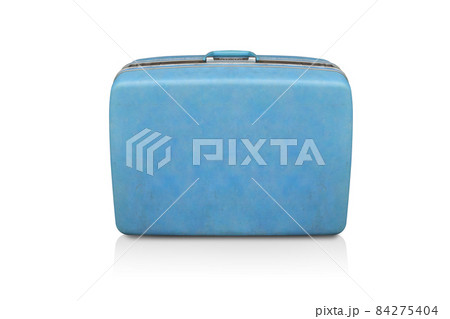 old blue travel bag on white background, object, vintage, gift, keep, copy space 84275404