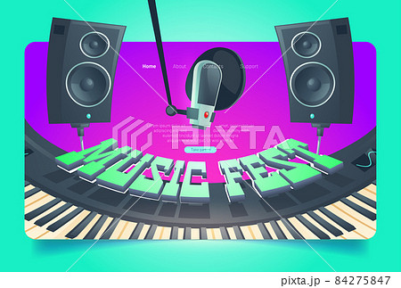 Music fest, live musical concert banner 84275847