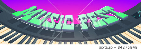 Music fest, live musical concert banner 84275848