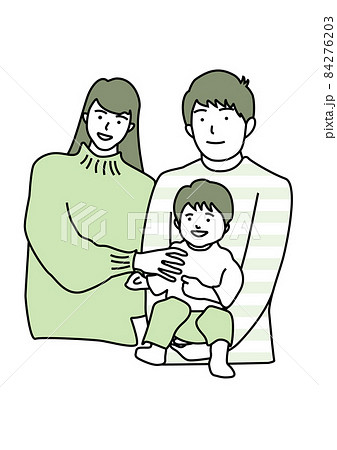 子育て家族・赤ちゃんを抱っこする夫婦イメージ 84276203