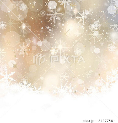 雪の積もる美しい幻想的な雪の結晶の落ち着いたゴールドグラデーション背景素材縦 雪の積もる美しい幻想的な雪の結晶の落ち着いたゴールドグラデーション背景素材縦 84277581