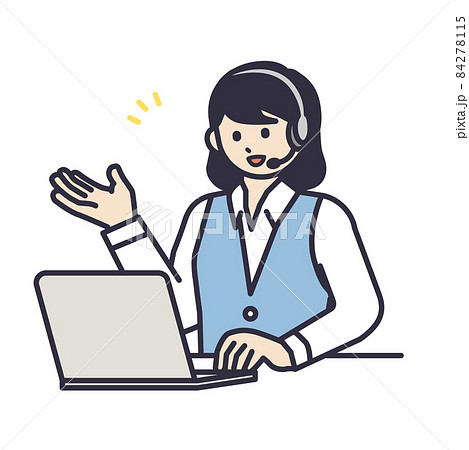 コールセンターのオペレーターの女性イラスト素材のイラスト素材 コールセンターのオペレーターの女性イラスト素材のイラスト素材