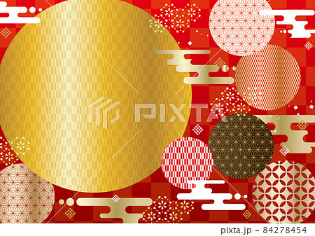 丸が並んだ和風の背景 84278454