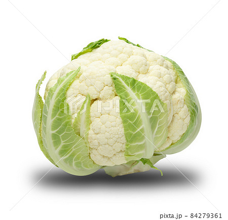 Fresh head of cauliflower on white background Fresh head of cauliflower on white background 84279361