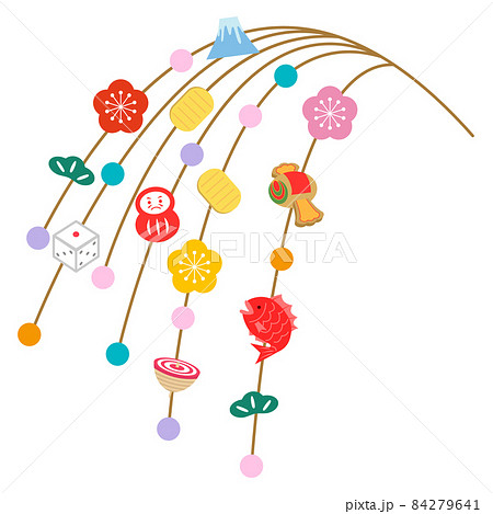 まゆ玉飾りのイラスト 84279641