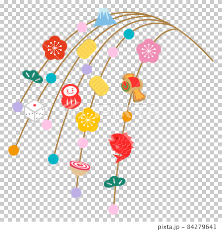 まゆ玉飾りのイラスト 84279641