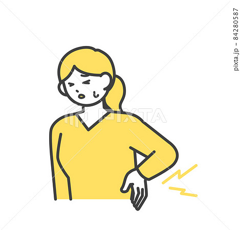 腰痛に悩む女性のイラスト素材のイラスト素材