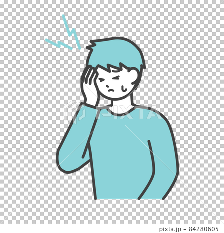 Illustration material of a man suffering from a headache Illustration material of a man suffering from a headache 84280605