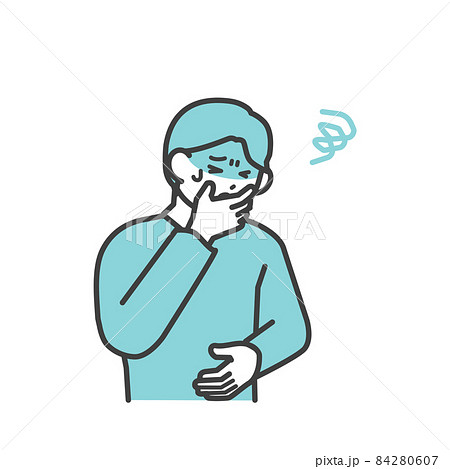 体調不良に苦しむ男性のイラスト素材 体調不良に苦しむ男性のイラスト素材 84280607