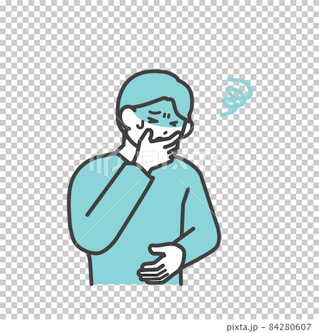 体調不良に苦しむ男性のイラスト素材 体調不良に苦しむ男性のイラスト素材 84280607