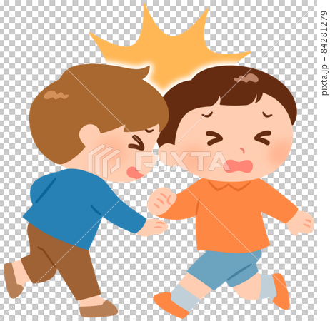 Boys colliding - Stock Illustration [84281279] - PIXTA