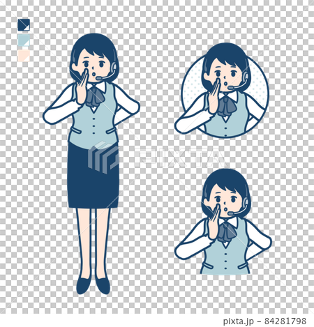 Illustration of a business woman with an income whispering in a whisper 84281798