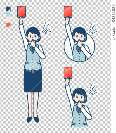 有收入的女商人拿著紅牌的插圖 84281829