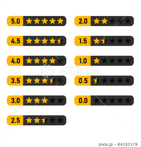 Rating Stars Label Set on White Background. Vector 84282379