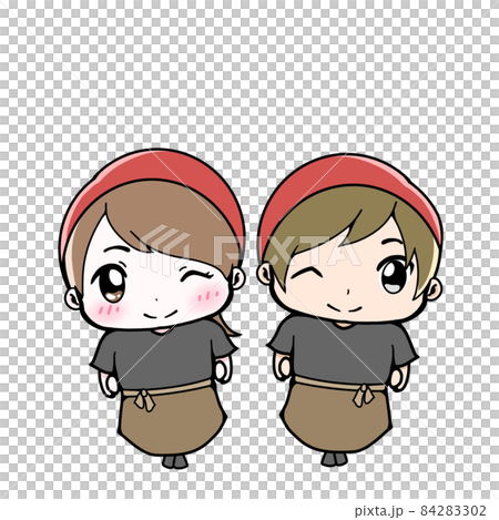 アルバイトイラスト 居酒屋の店員のイラスト素材