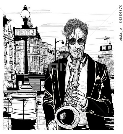 saxophone player in Paris saxophone player in Paris 84284376