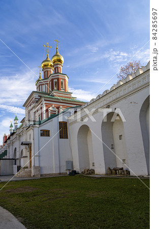 Novodevichy convent (Bogoroditse-Smolensky monastery) on a sunny autumn day. Moscow, Russia. UNESCO world heritage site Novodevichy convent (Bogoroditse-Smolensky monastery) on a sunny autumn day. Moscow, Russia. UNESCO world heritage site 84285697