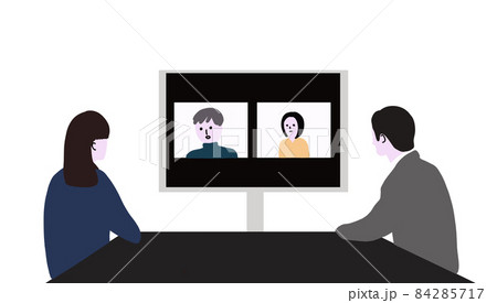 オンライン会議をする人達 84285717