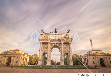 Arco della Pace - Peace Arch in Milan, Italy. 84286192