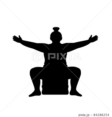 Silhouette Japanese traditional sumo wrestler. Silhouette Japanese traditional sumo wrestler. 84286254