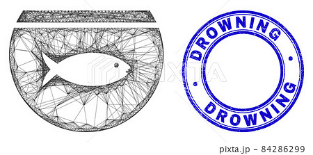 Rubber Drowning Watermark and Net Irregular Mesh Fish Tank Icon 84286299