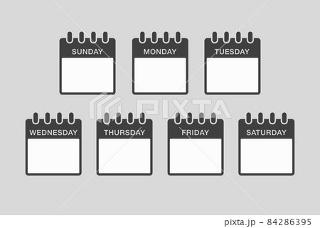 Vector set icon page calendar, days of the weekのイラスト素材 [84286395] - PIXTA
