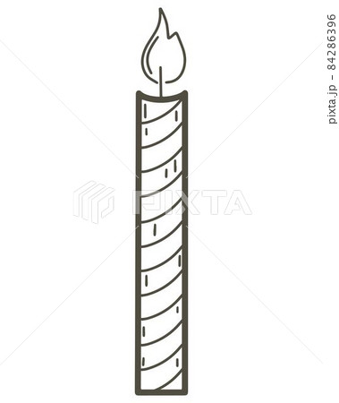 Striped candle isolated hand drawn, vector illustration. Striped candle isolated hand drawn, vector illustration. 84286396
