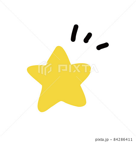 星のシンプル手描き風イラストのイラスト素材