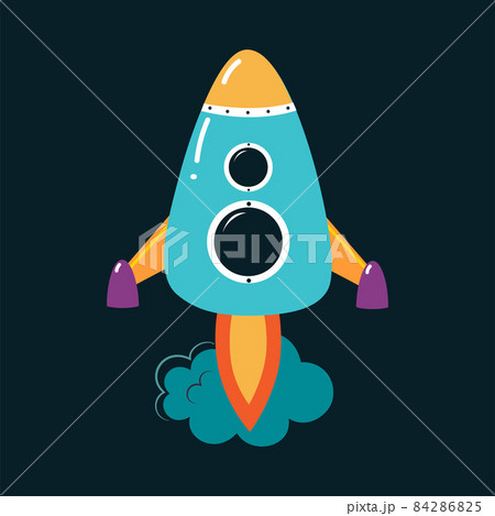 Rocket Launch as Space Adventure for Exploring Galaxy Vector Illustration 84286825