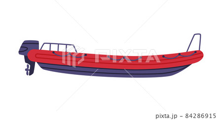 Boat as Sea Rescue Equipment and Emergency Vehicle for Urgent Saving of Life Vector Illustration 84286915