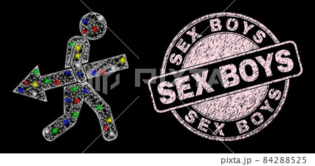 Textured Sex Boys Badge and Illuminated Mesh Web Arrow Delivery Man 84288525