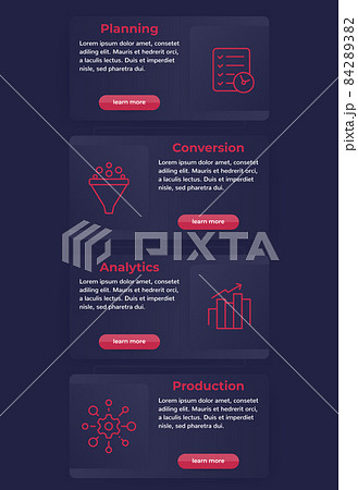 Web banner with business line icons, vector Web banner with business line icons, vector 84289382