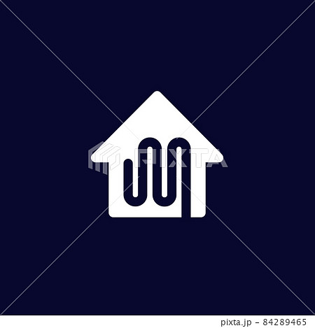 floor heating vector logo with a house floor heating vector logo with a house 84289465